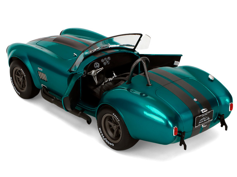 Shelby Cobra 427 MKII Teal Metallic with Gray Stripes "Pink Slips" Series 1/18 Diecast Model Car by Jada