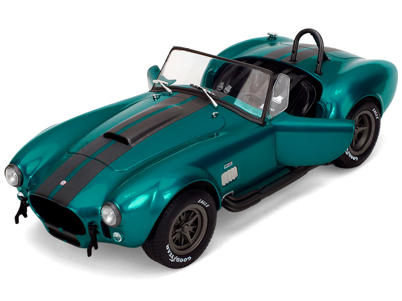 Shelby Cobra 427 MKII Teal Metallic with Gray Stripes "Pink Slips" Series 1/18 Diecast Model Car by Jada