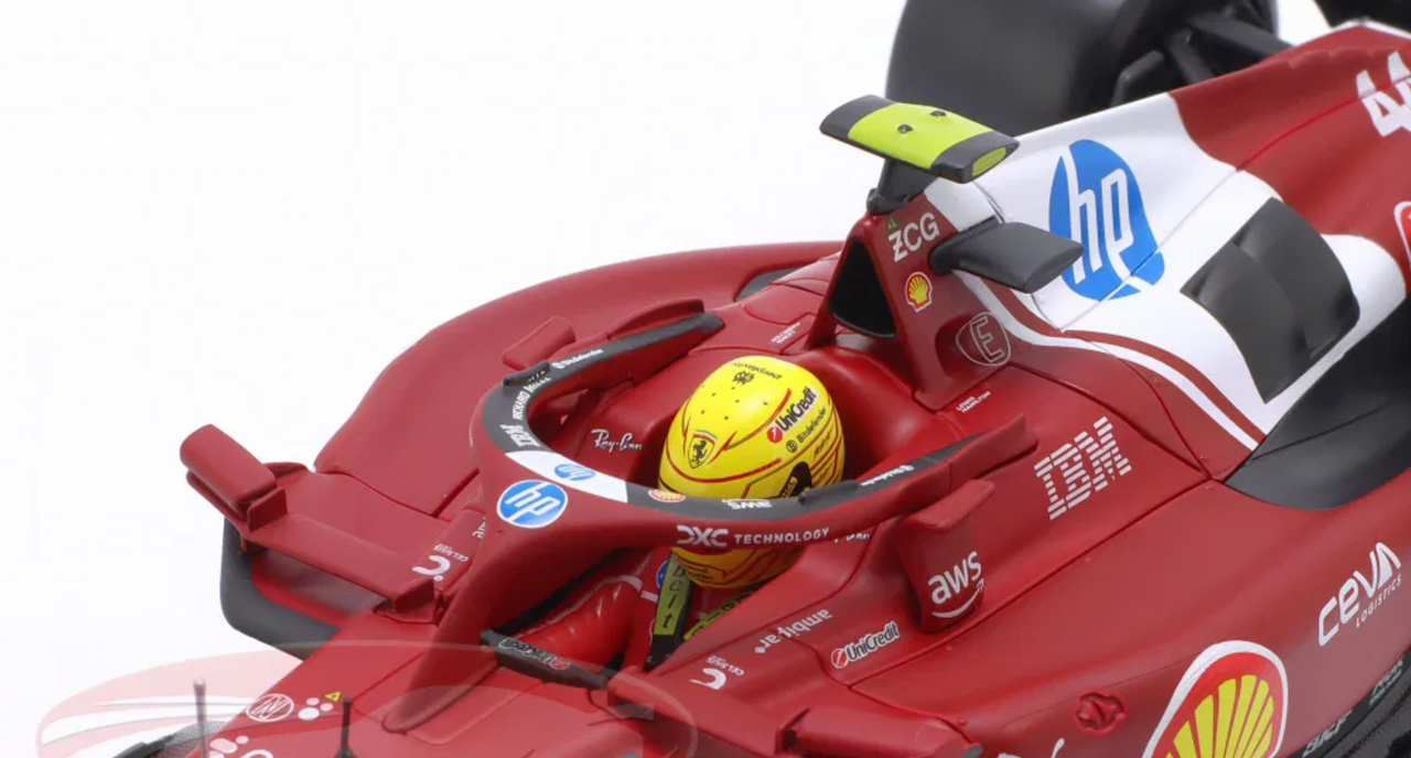 1/18 BBurago 2025 Formula 1 Lewis Hamilton Ferrari SF-25 #44 Diecast Car Model