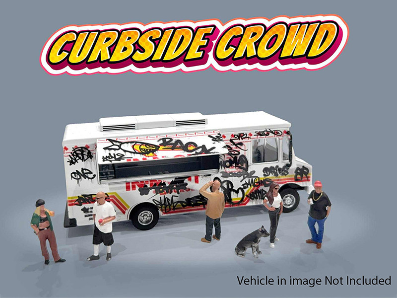 "Curbside Crowd" 6 piece Diecast Figure Set (6 Figures) Limited Edition for 1/64 Scale Models by American Diorama