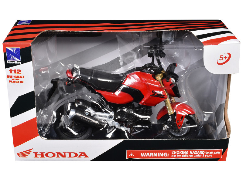 N Honda GROM Motorcycle Red 1/12 Diecast Model by New Ray