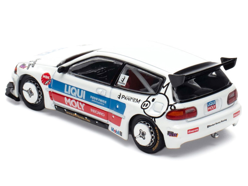 Pandem Civic EG6 RHD (Right Hand Drive) White with Stripes and Graphics "VDX - Tokyo Auto Salon Hong Kong 2025" Special Edition 1/64 Diecast Model Car by Pop Race