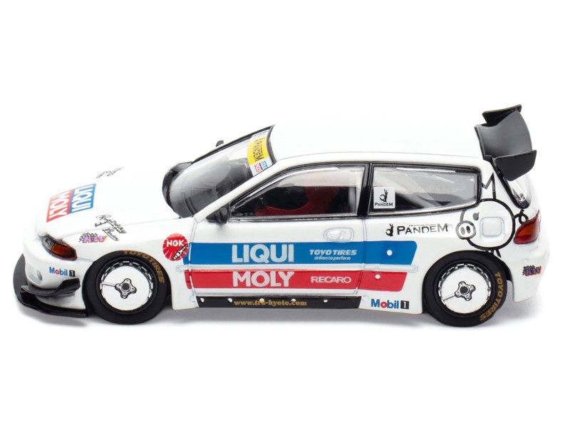 Pandem Civic EG6 RHD (Right Hand Drive) White with Stripes and Graphics "VDX - Tokyo Auto Salon Hong Kong 2025" Special Edition 1/64 Diecast Model Car by Pop Race