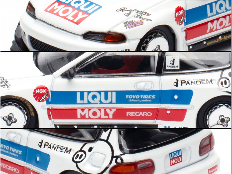 Pandem Civic EG6 RHD (Right Hand Drive) White with Stripes and Graphics "VDX - Tokyo Auto Salon Hong Kong 2025" Special Edition 1/64 Diecast Model Car by Pop Race