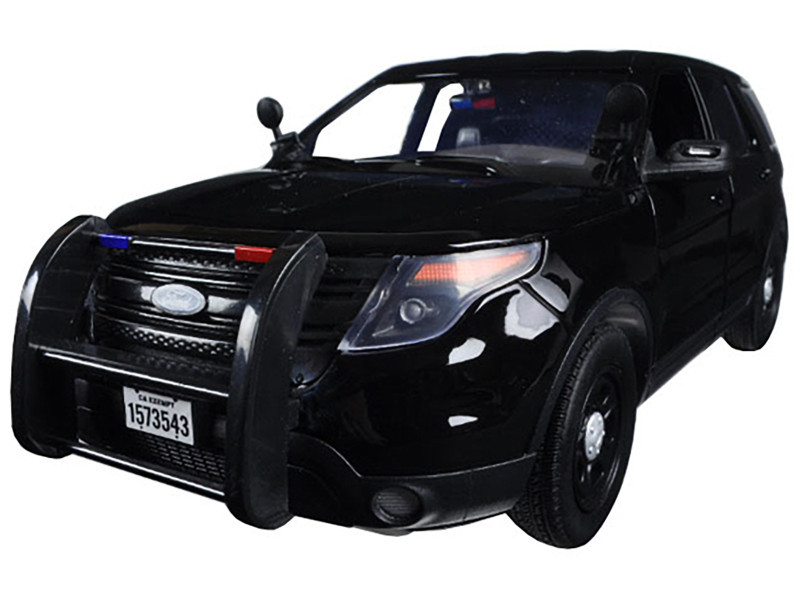 2015 Ford Police Interceptor Utility Special Service Black 1/18 Diecast Model Car by Motormax