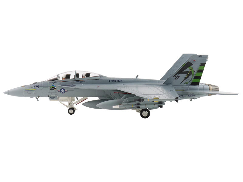 Boeing F/A-18F Super Hornet Fighter Aircraft "165875 Green Hornet VX-23 Salty Dogs NAS Patuxent River" (2011) United States Navy "Air Power Series" 1/72 Diecast Model by Hobby Master