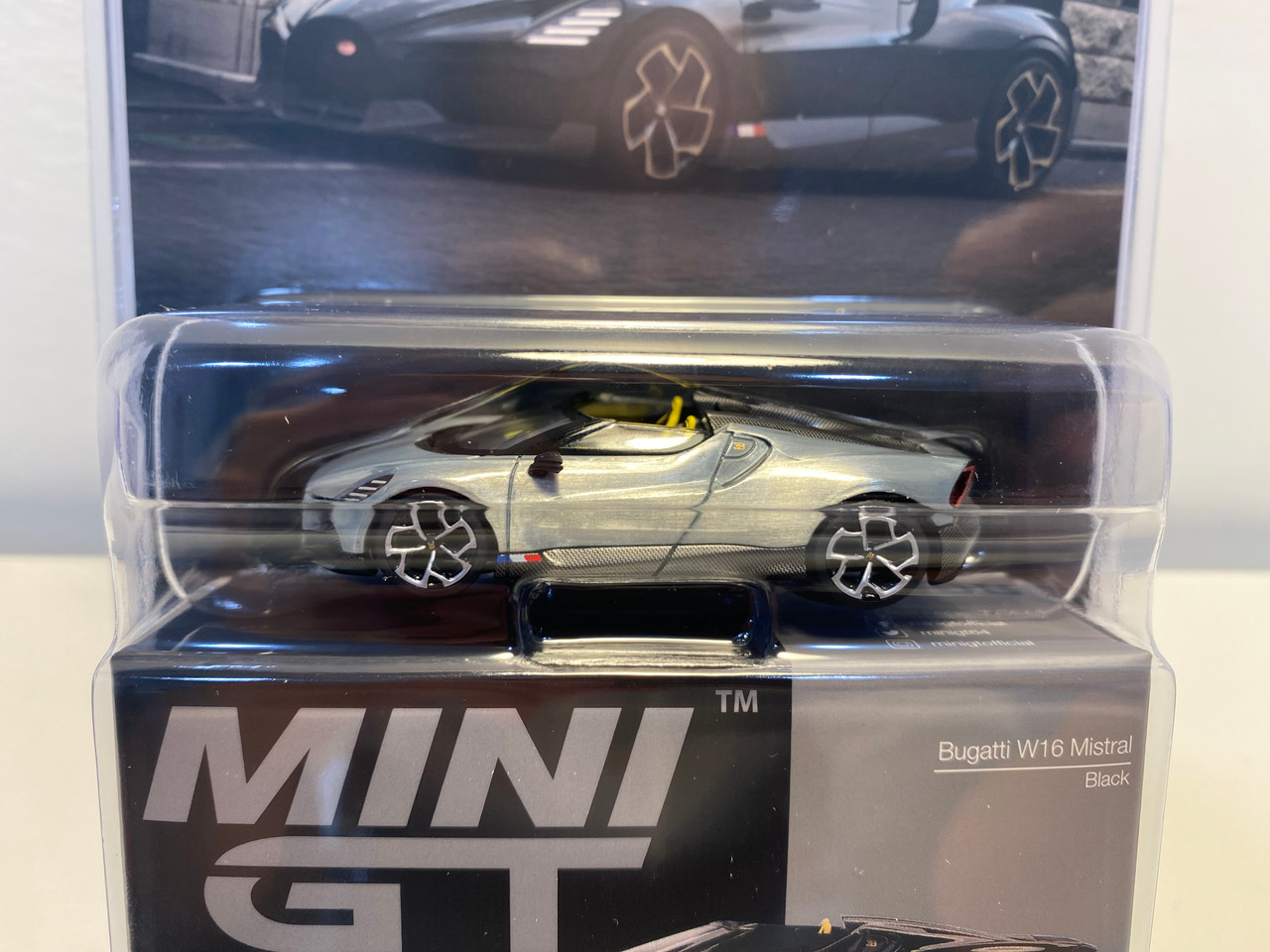 CHASE CAR 1/64 Mini GT Bugatti W16 Mistral (Chrome Silver) Diecast