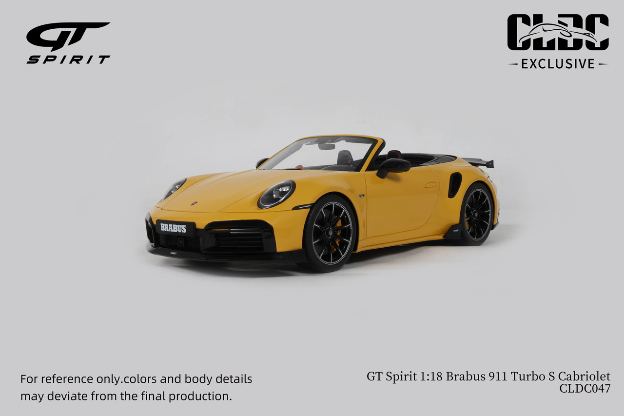 1/18 GT Spirit Porsche Brabus 911 Turbo S Cabriolet (Yellow) Car