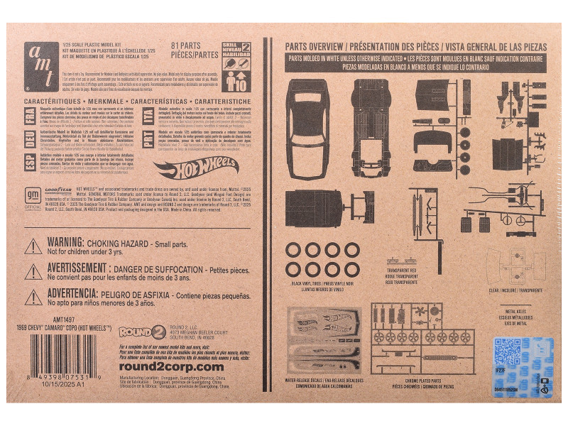 Skill 2 Model Kit 1969 Chevrolet COPO Camaro "Hot Wheels" 1/25 Scale Model by AMT