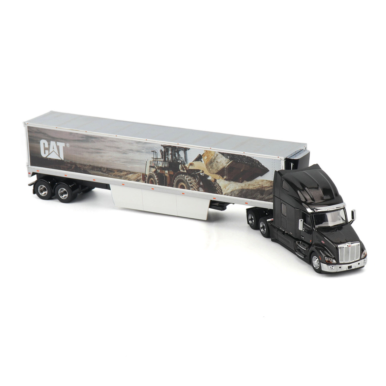 1/50 Diecast Masters Peterbilt 579 Ultra Loft Tractor with Cat Mural Trailer Diecast Model