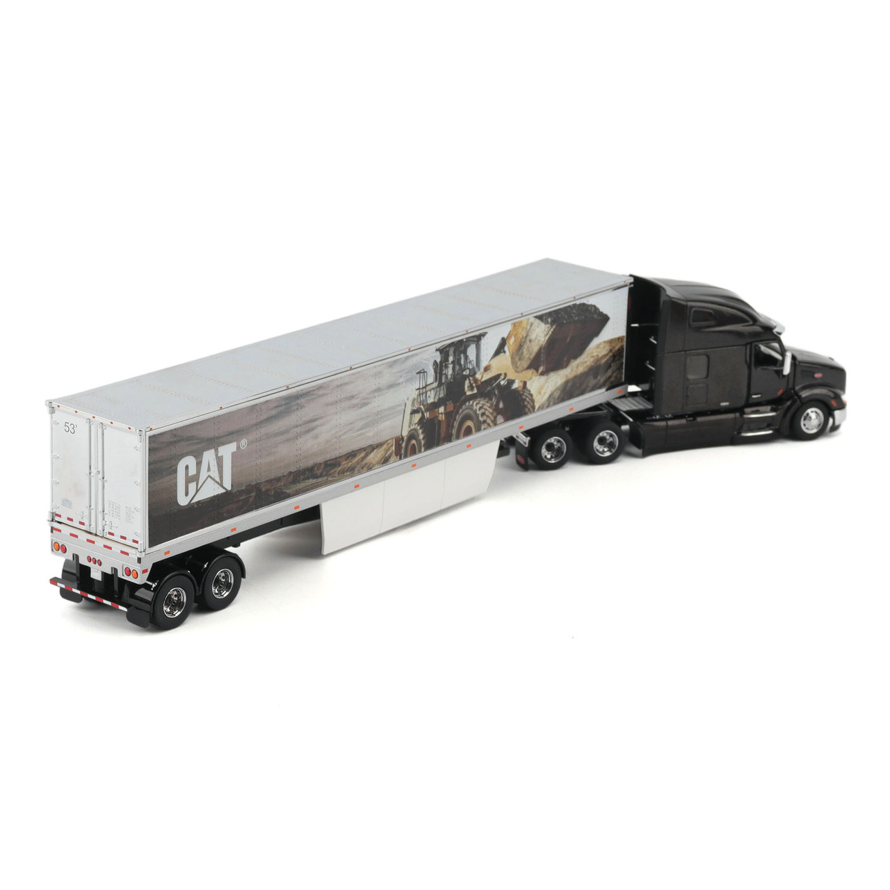 1/50 Diecast Masters Peterbilt 579 Ultra Loft Tractor with Cat Mural Trailer Diecast Model