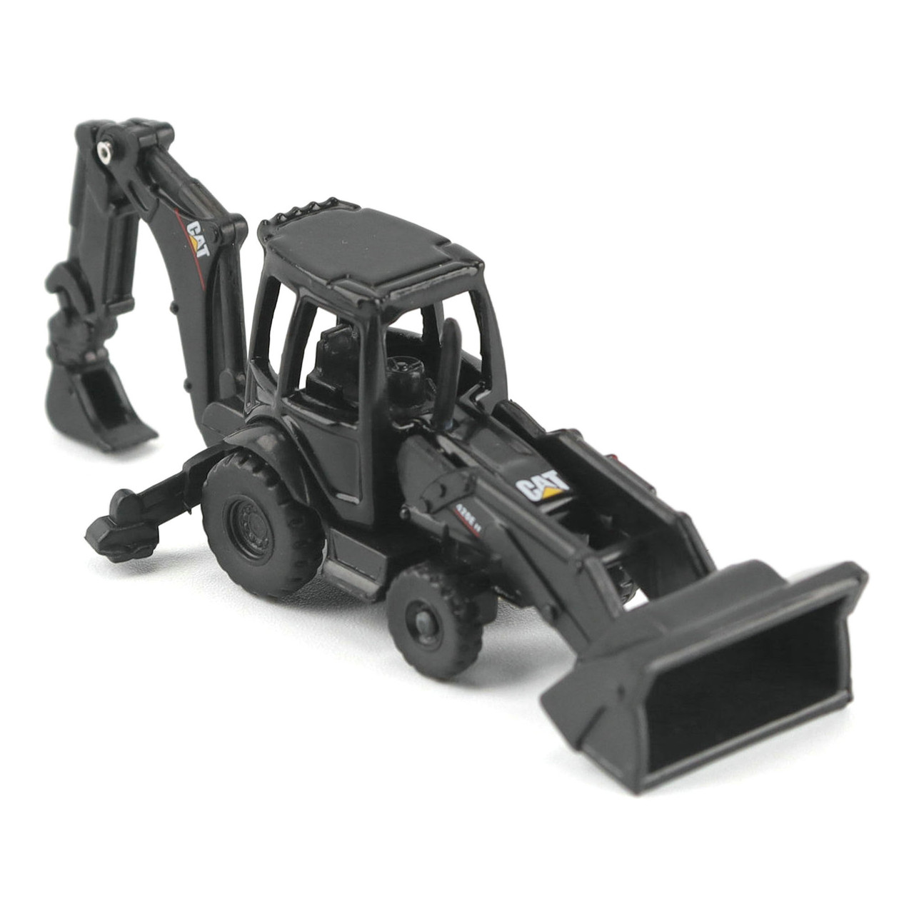 Diecast Masters CAT Micro 420E Backhoe Loader (Black Finish) with Accessories in Tool Box