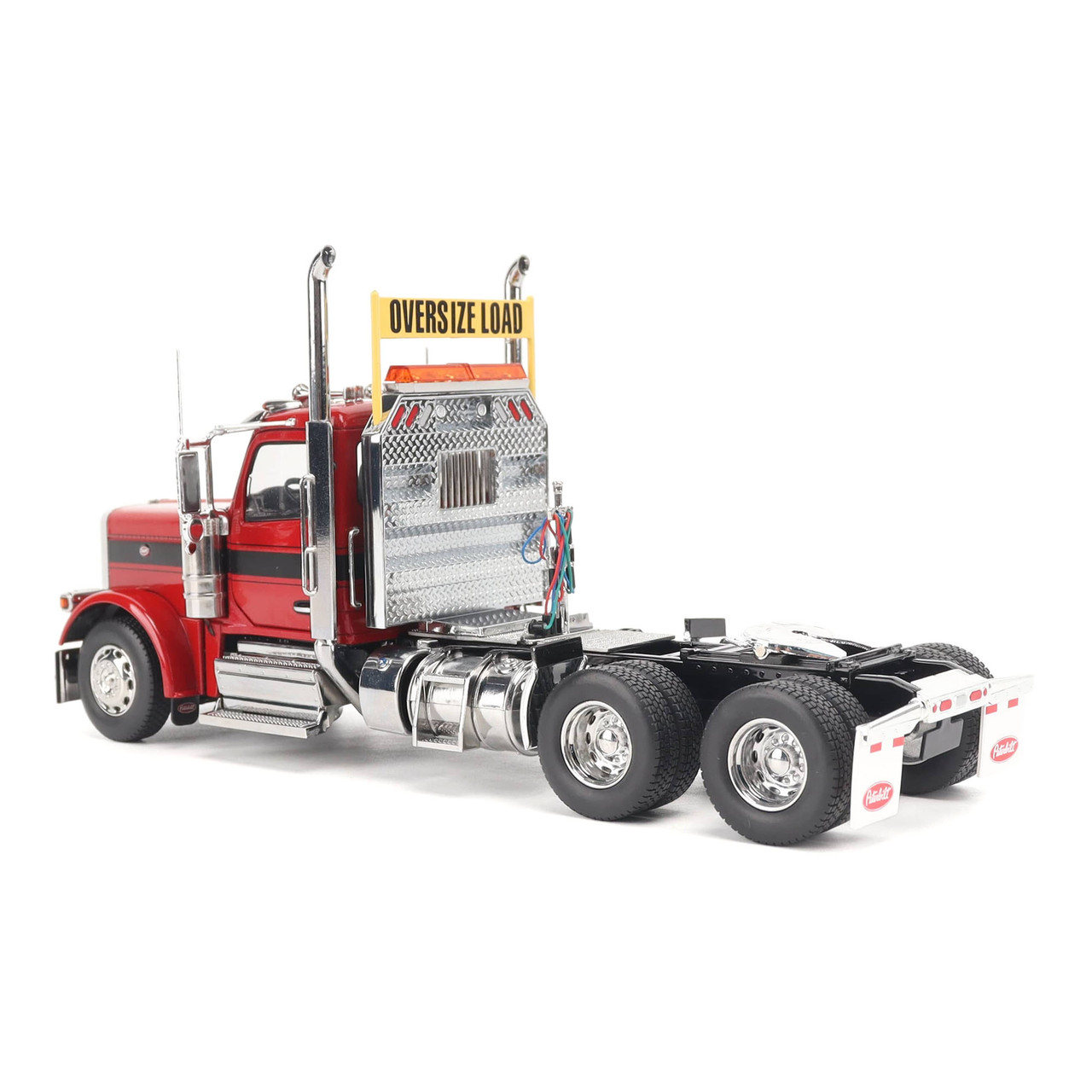 1/32 Diecast Masters Peterbilt Model 589 131-inches-BBC Day-Cab Tandem-Axle Truck Tractor (Legendary-Red color) Diecast Model