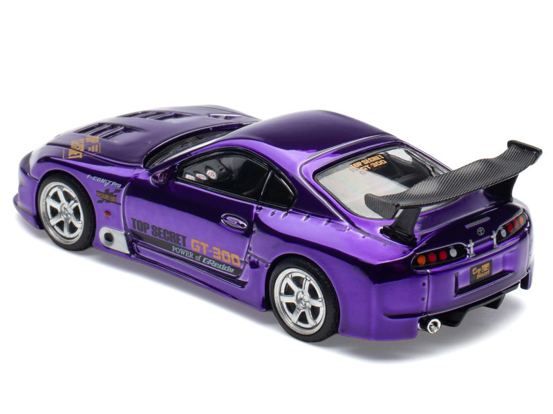 Toyota Supra "Top Secret" GT300 RHD (Right Hand Drive) Purple Chrome "Tokyo Auto Salon - Hong Kong 2025" 1/64 Diecast Model Car by Pop Race