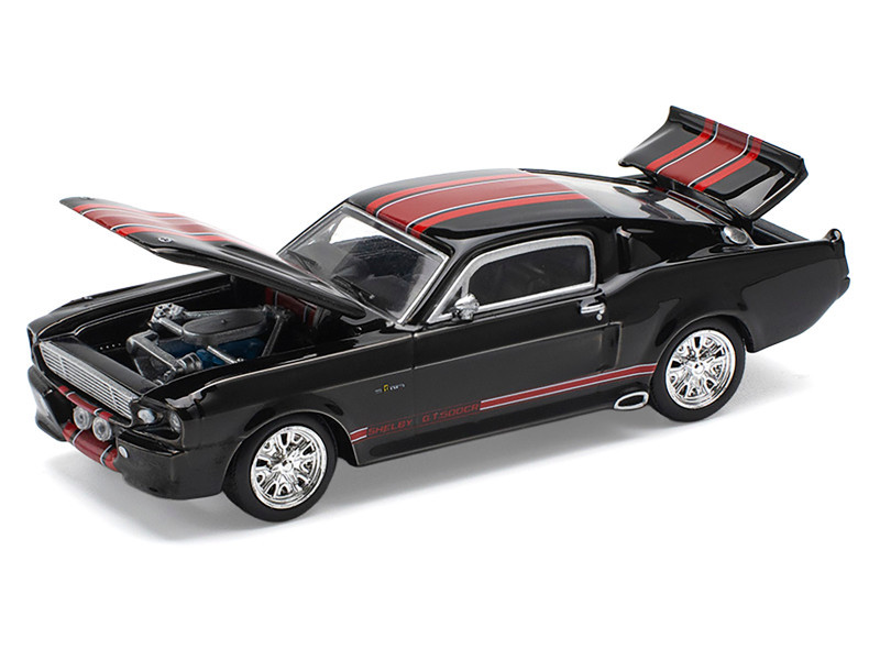 Shelby Mustang GT500 Dark Chrome with Red Stripes 1/64 Diecast