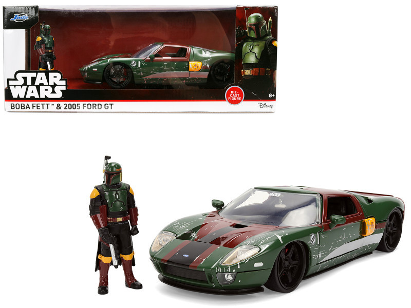 2005 Ford GT Green (Weathered) with Graphics and Boba Fett Figure