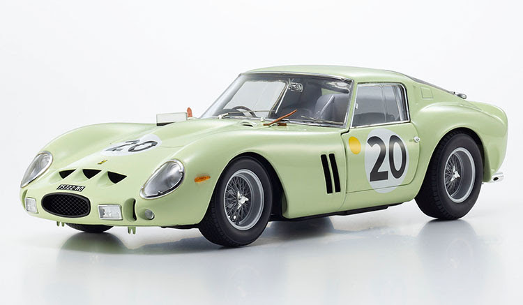 1/18 Kyosho 1962 Ferrari 250 GTO Le Mans 24 Hours #20 Innes Ireland, Masten Gregory Diecast Car Model