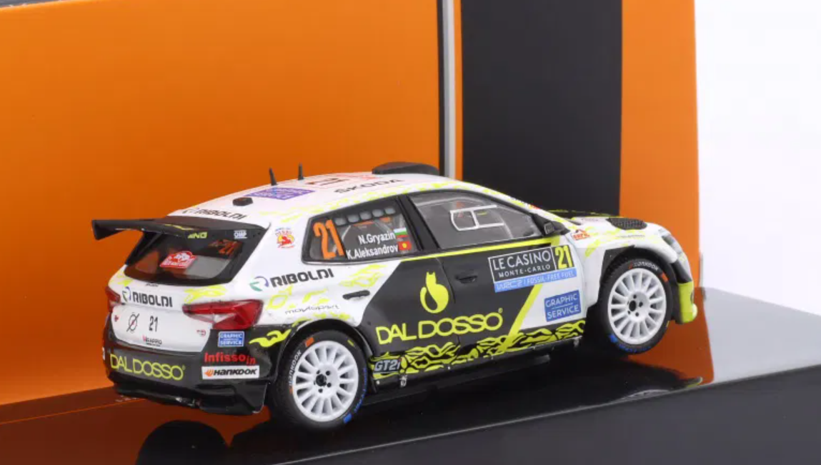 1/43 Ixo 2025 Skoda Fabia RS Rally2 #21 9th Rallye Monte Carlo Nikolay Gryazin, Konstantin Aleksandrov Car Model