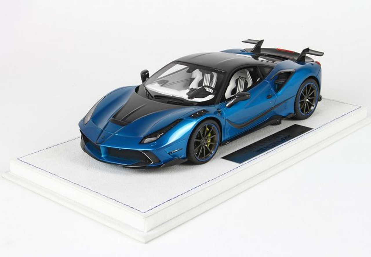 1/18 Mansory Ferrari 488 Siracusa 4xx in Blue w/ Yellow Brake Caliper Resin Car Model Limited