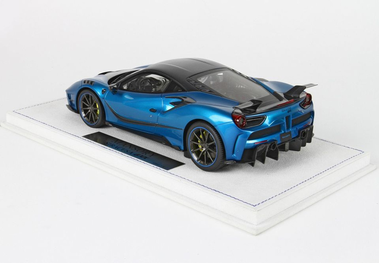 1/18 Mansory Ferrari 488 Siracusa 4xx in Blue w/ Yellow Brake Caliper Resin Car Model Limited