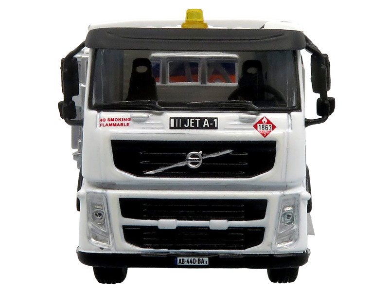 Volvo FM500 with Esterer Aviation Refueling Tanker Truck "Gulf Aviation" White with Blue Stripes Limited Edition 1/87 (HO) Diecast Model by Iconic Replicas
