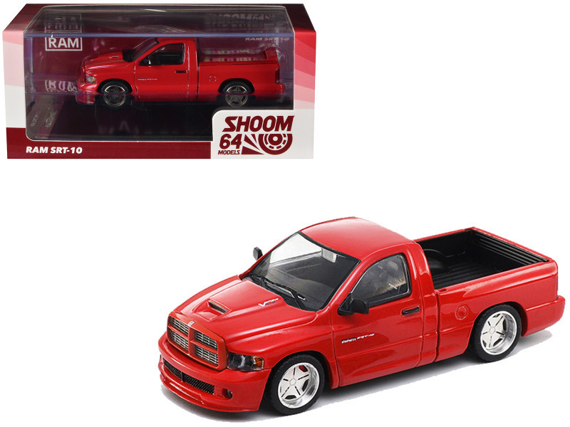 カートラベル⑧ 1/64 SHOOM64 2003 Dodge Ram SRT-10 Pickup (Red) Diecast Car Model