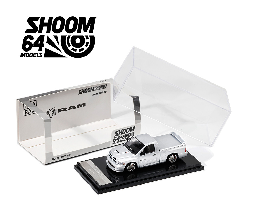 1/64 SHOOM64 2003 Dodge Ram SRT-10 Pickup (Silver) Diecast Car Model