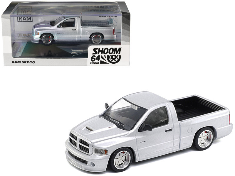 1/64 SHOOM64 2003 Dodge Ram SRT-10 Pickup (Silver) Diecast Car