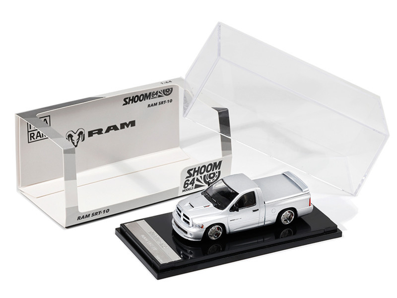 1/64 SHOOM64 2003 Dodge Ram SRT-10 Pickup (Silver) Diecast Car Model