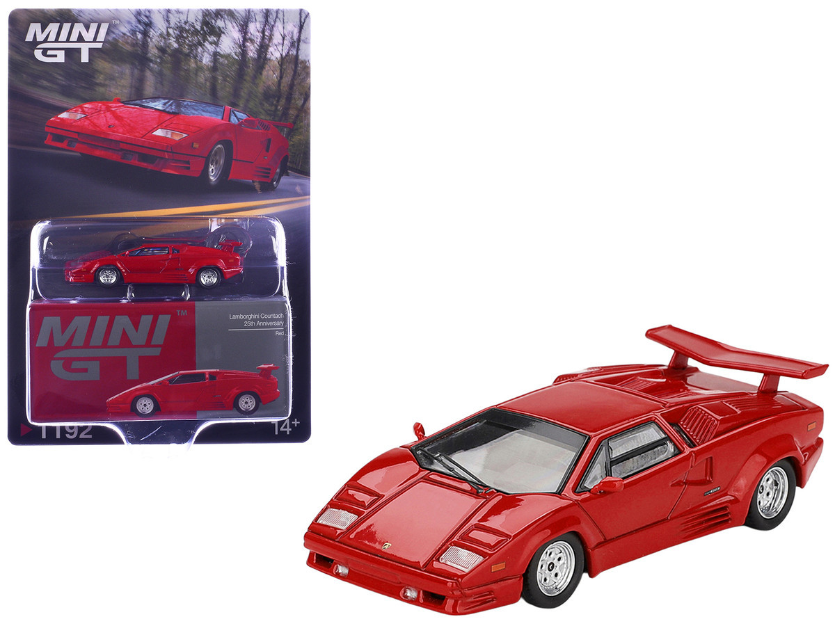 ミニカー Lamborghini Countach 25th Anniversary 1/64 Mini GT Lamborghini Countach 25th Anniversary (Red) Diecast