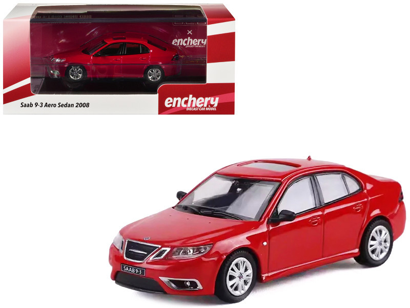 1/64 GCD X Enchery Saab 9-3 (Red) Diecast Car Model - LIVECARMODEL.com
