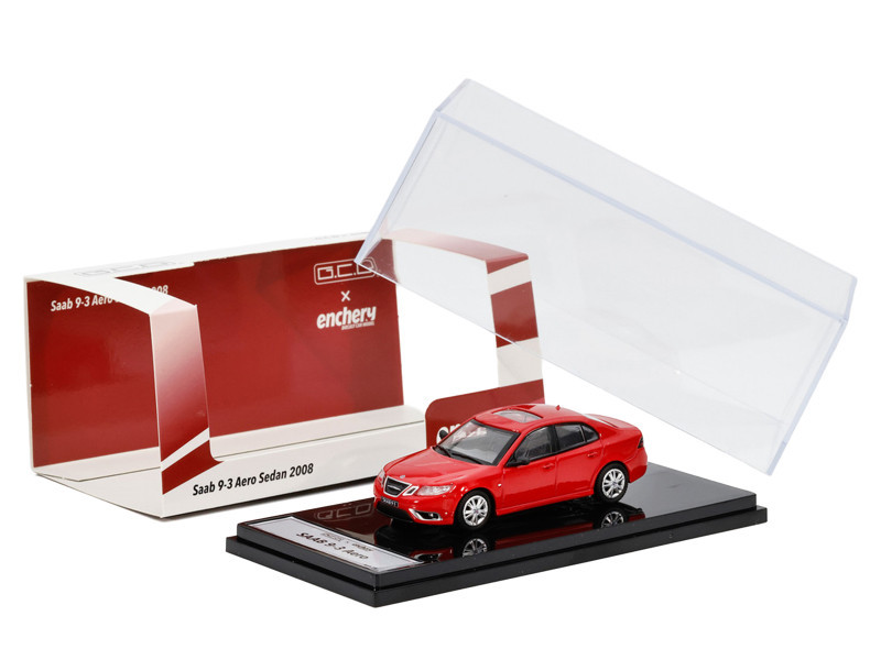 1/64 GCD X Enchery Saab 9-3 (Red) Diecast Car Model - LIVECARMODEL.com