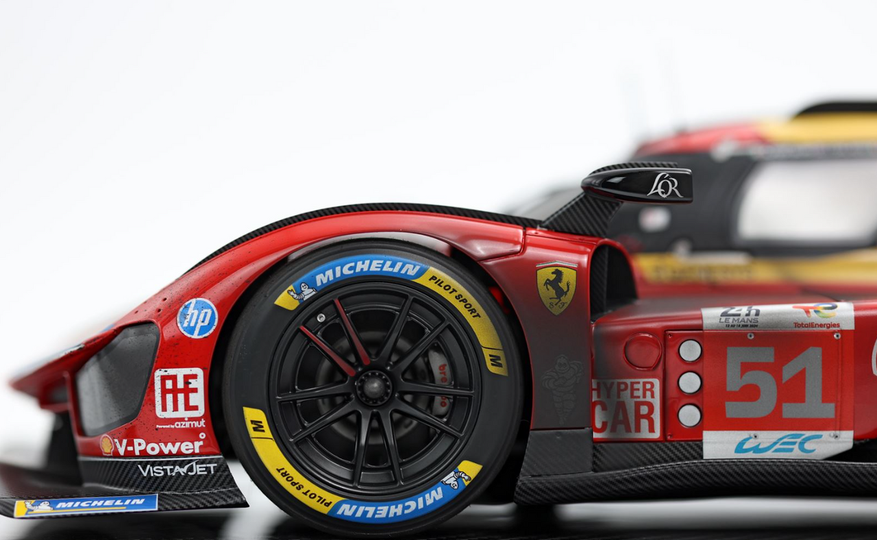 1/12 BBR 2024 Le Mans 3rd Place Ferrari 499P #51 Dirty Version Car Model Limited 5 Pieces