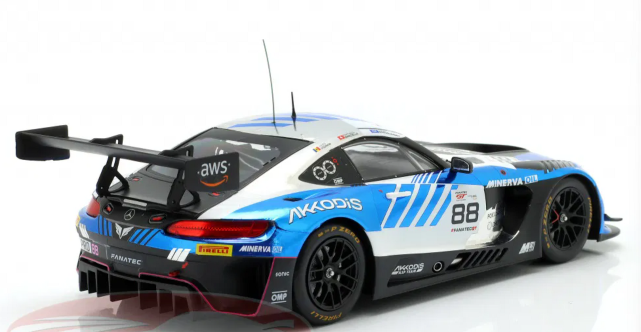 1/18 Ixo 2023 Mercedes-AMG GT3 Evo #88 GTWC Champion AMG Team AKKodis ASP Timur Boguslavskiy, Jules Gounon, Raffaele Marciello Diecast Car Model