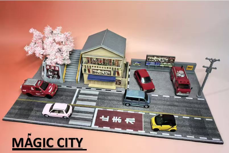 1/64 Magic City Japan Restaurant with Cherry Blossom Tree