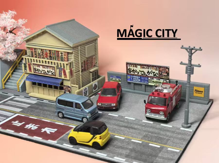 1/64 Magic City Japan Restaurant with Cherry Blossom Tree