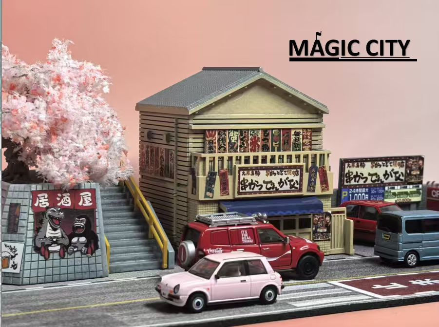 1/64 Magic City Japan Restaurant with Cherry Blossom Tree