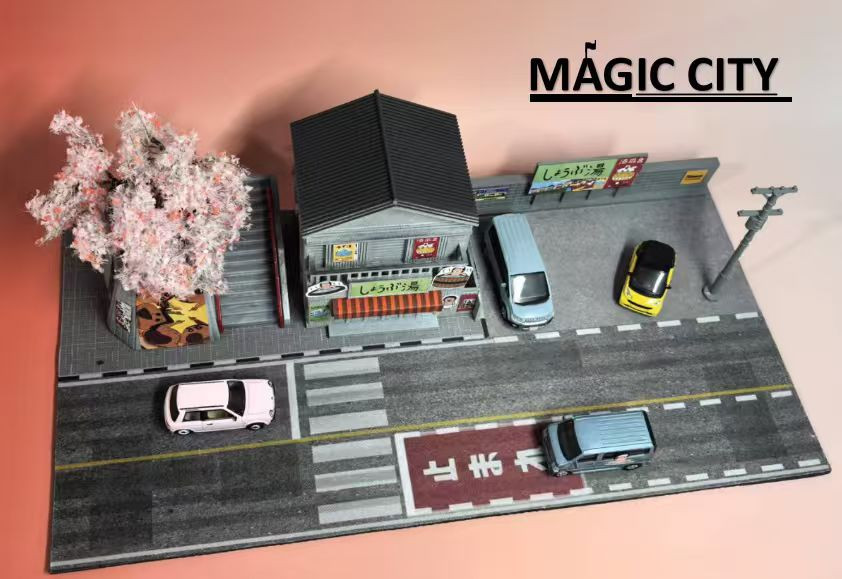 1/64 Magic City Japan Sento, Onsen Ryokan with Cherry Blossom Tree
