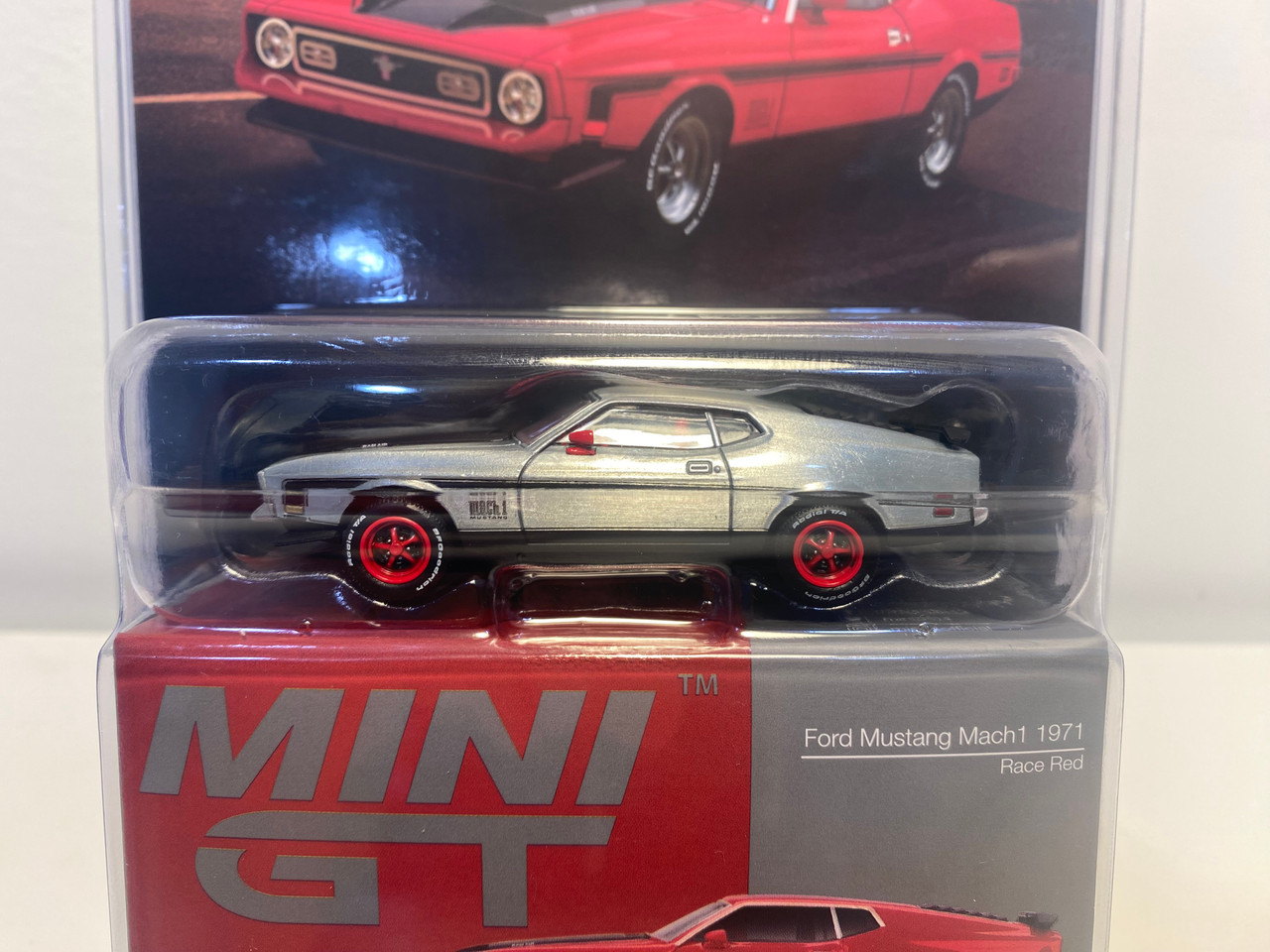 CHASE CAR 1/64 Mini GT 1971 Ford Mustang Mach I Mach 1 (Chrome