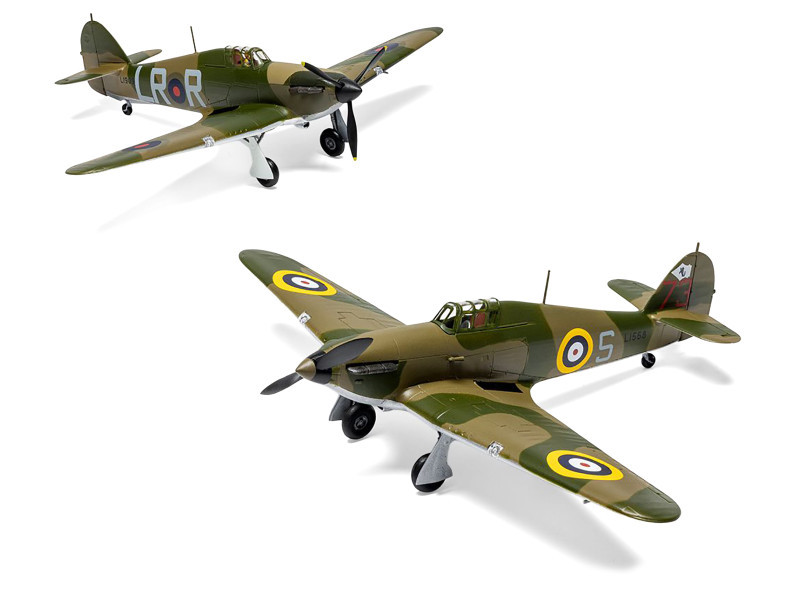 Level 1 Model Kit Hawker Hurricane Mk.I Aircraft with 2 Scheme Options 1/72 Scale Plastic Model Kit by Airfix