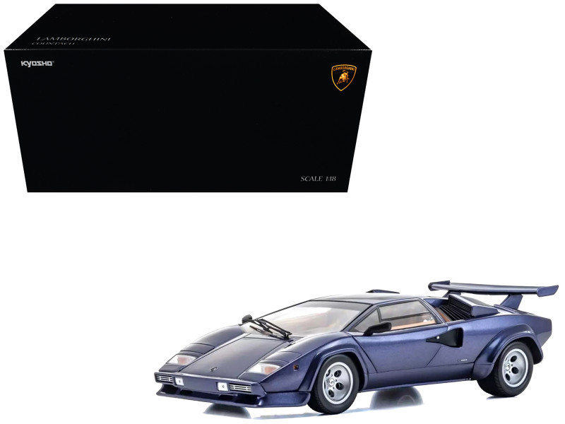 1/18 Kyosho Lamborghini Countach LP 5000 Quattrovalvole (Dark Blue Metallic) Diecast Car Model
