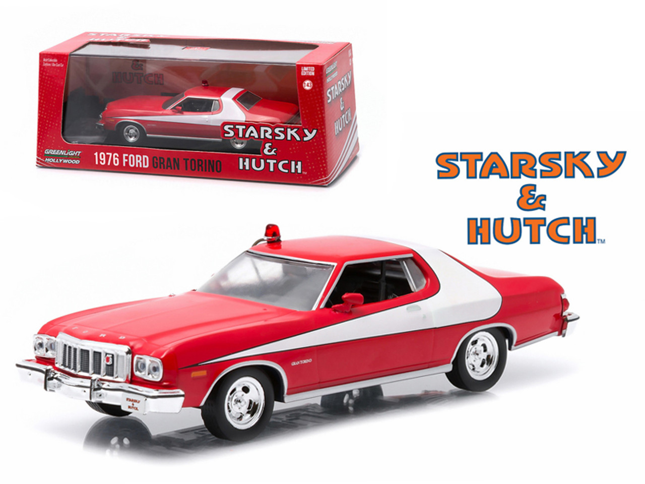 1976 Ford Gran Torino Red "Starsky and Hutch" (1975-1979) TV Series 1/43 Diecast Model Car by Greenlight