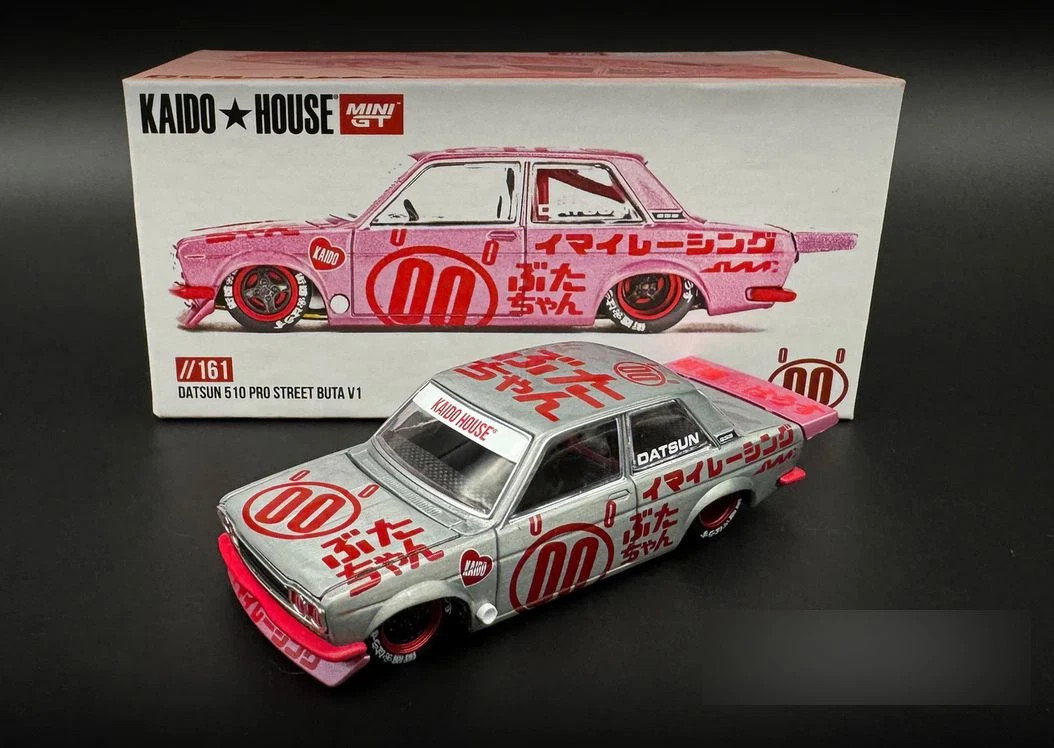 街道ハウス DATSUN 510 PRO STREET HKS V1 チェイス Kaido House x Mini GT 1:64 #068 Datsun 510 Pro Street HKS Chase