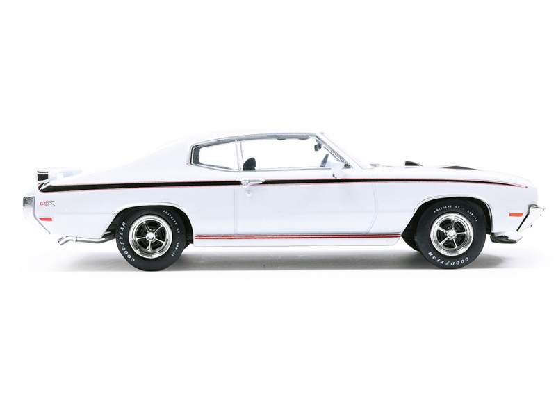 1970 Buick GSX Apollo White with Black and Red Stripes 1/43 Diecast Model by IXO Models