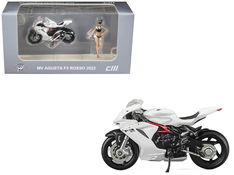 1/64 CM Model MV Agusta F3Rosso (White) with Showgirl Model