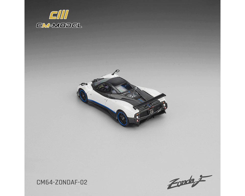 1/64 CM Model Pagani Zonda F (Pearl White with Blue Accent) Diecast Car Model