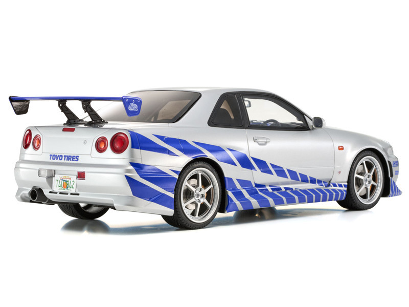 1/12 Kyosho 2001 Nissan Skyline R34 (Blue & Silver) "2 Fast 2 Furious (2003)" Car Model