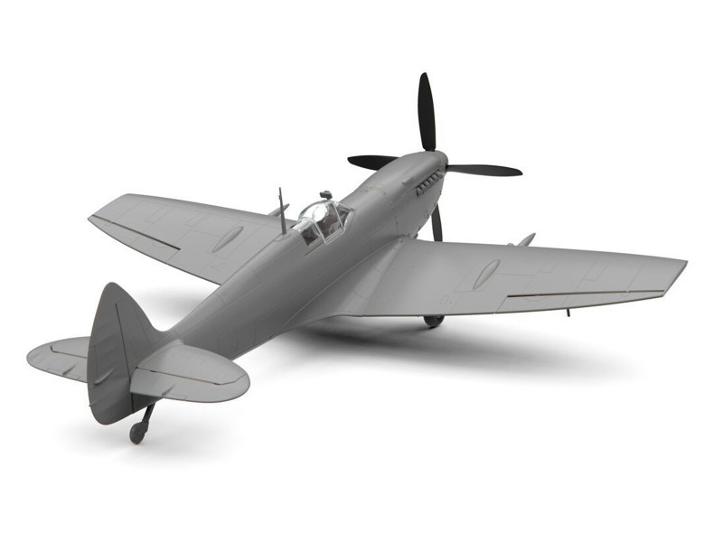 Level 2 Model Kit Supermarine Spitfire Mk.IXe Fighter Aircraft with 3 Scheme Options 1/48 Plastic Model Kit by Airfix
