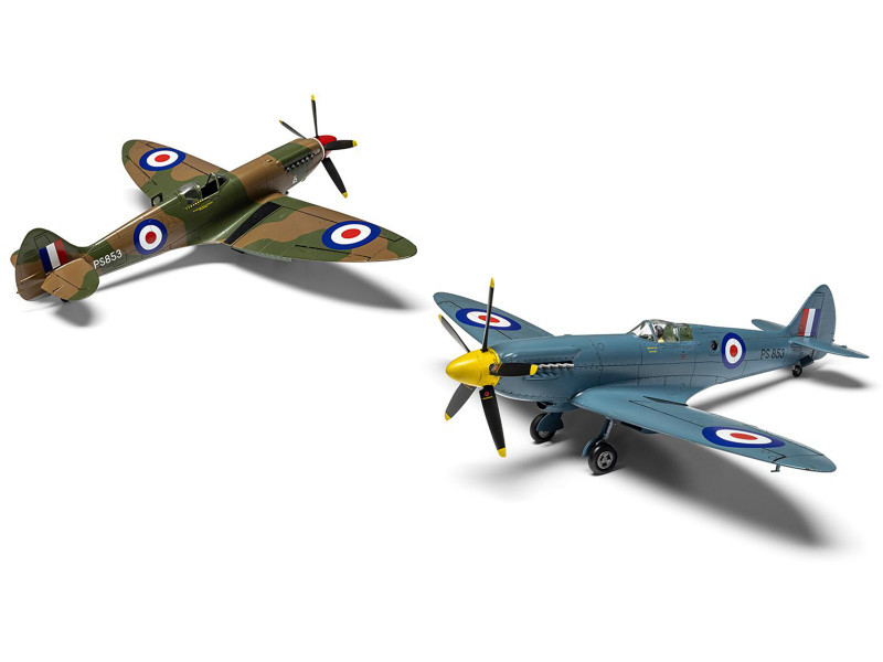 Level 2 Model Kit Supermarine Spitfire PR.XIX Fighter Aircraft with 3 Scheme Options 1/48 Plastic Model Kit by Airfix