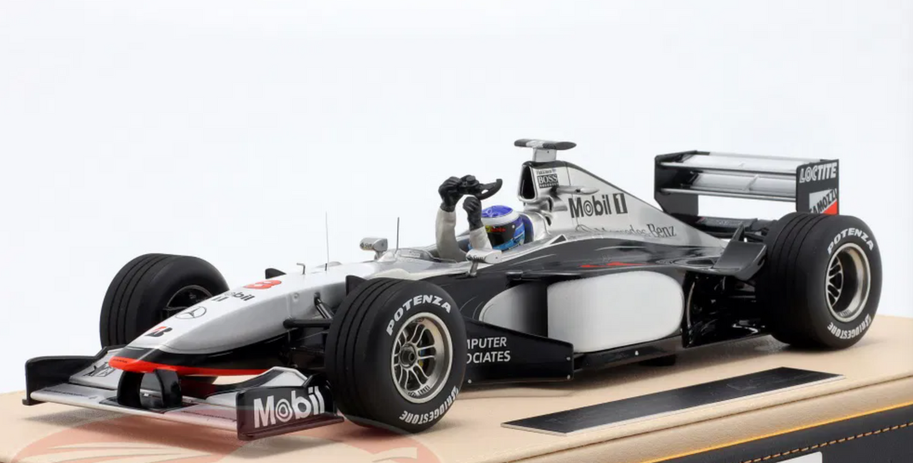 1/18 GP Replicas 1998 Formula 1 Mika Häkkinen McLaren MP4/13 #8 Winner Monaco GP Formula 1 World Champion 1998 Car Model with Driver Figure